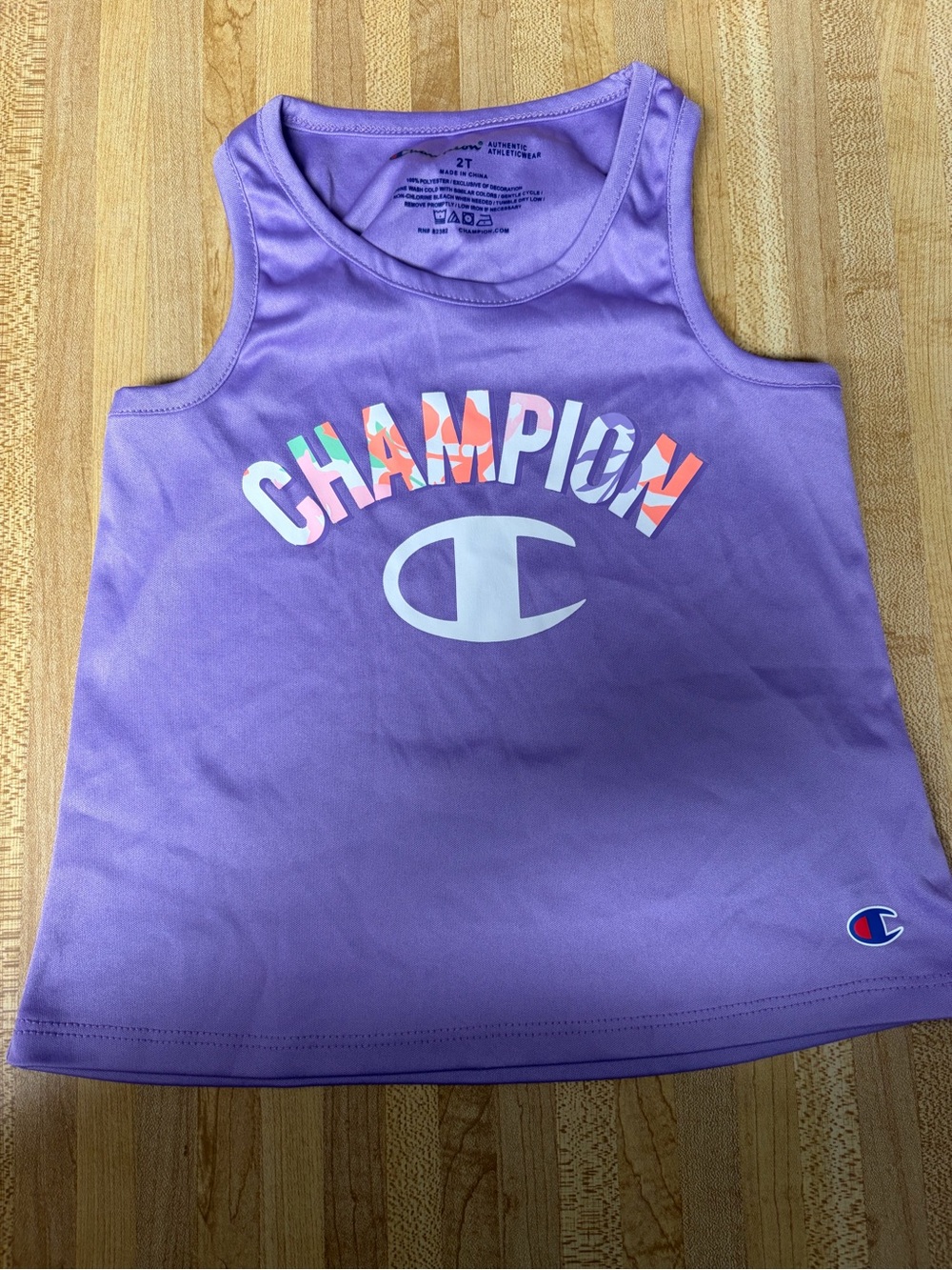 Champion Lavender Girls' Tank with Multicolor Logo